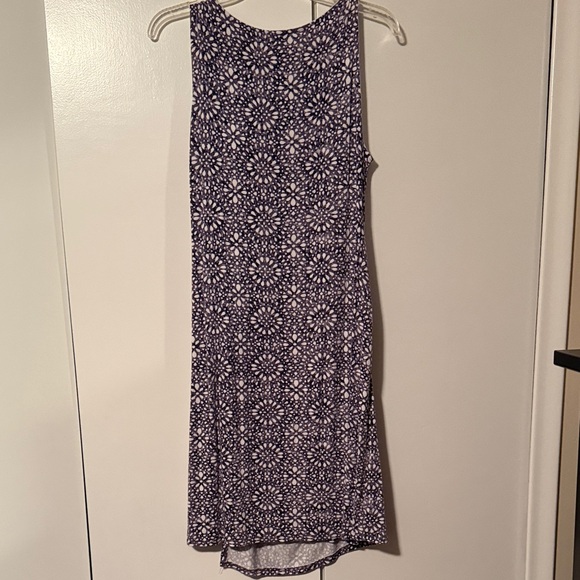 Splendid Navy and White Sleeveless Midi Dress with Geometric Floral Print - Picture 5 of 5